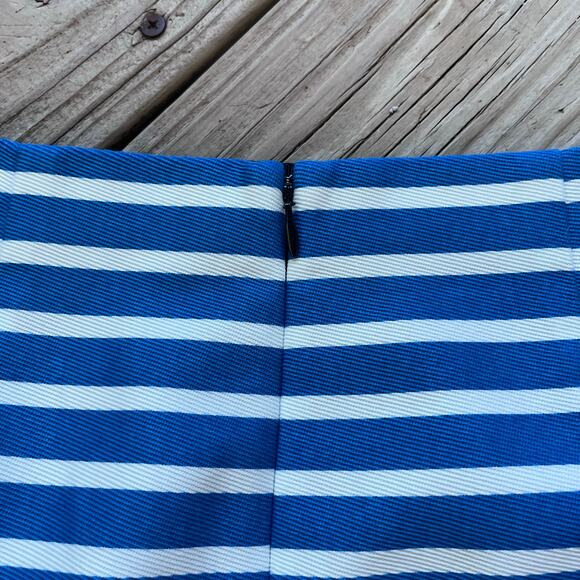 J.Crew Women's Blue Colorblock Striped Mini Skirt Size 2P. NEW - Picture 3 of 8